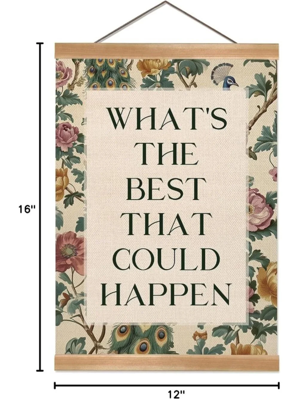 Inspirational Vintage Floral Quote Canvas Art – Motivational Wall Decor for Home